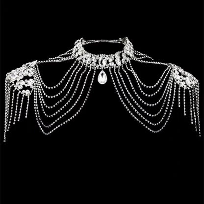 Fairy Chain Tassel Shoulder Cape – Elegant Sparkle
