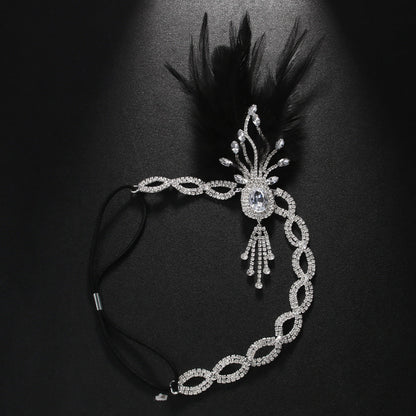 Rhinestone Feather Headpiece – Festive Glam Accessory