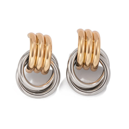 Arden Mixed Metal Ripple Earrings